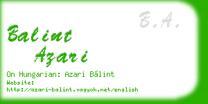 balint azari business card